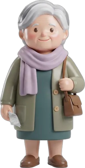 A grandmother with a shopping list